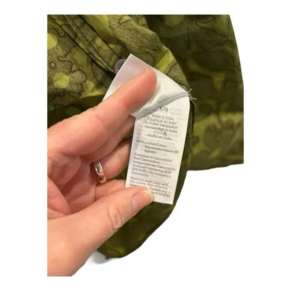 J Crew Womens NWT Camo Flowers Button Up Piped Shirt Sz L Green AA16 - Picture 8 of 9